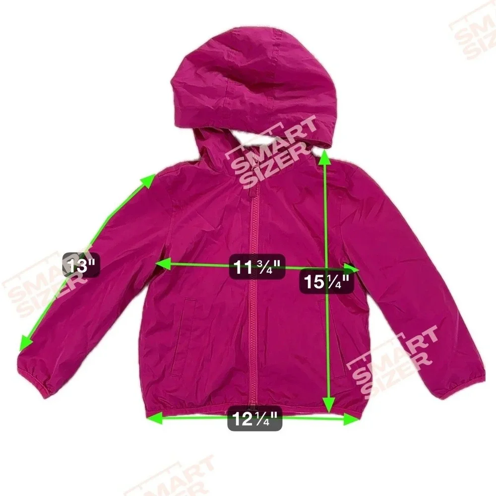 The Children's Place Windbreaker Kids 4T Magenta Purple Hooded Jacket Outerwear